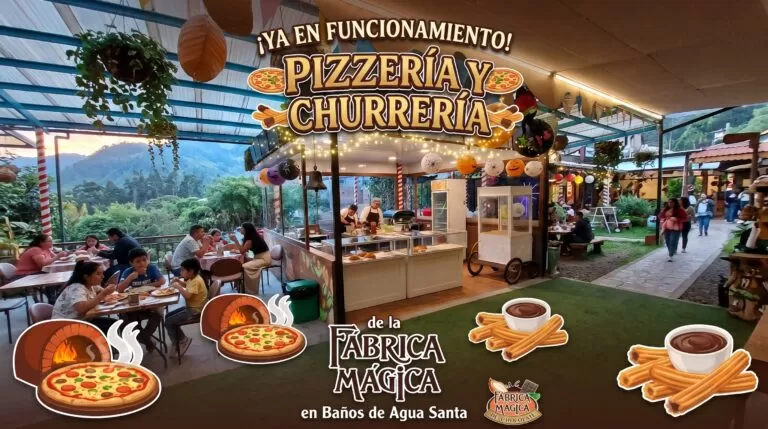 Pizzeria y churreria en la fabrica magica de chocolate.